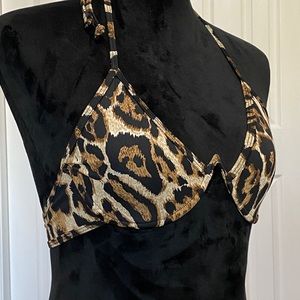 2 piece leopard bikini